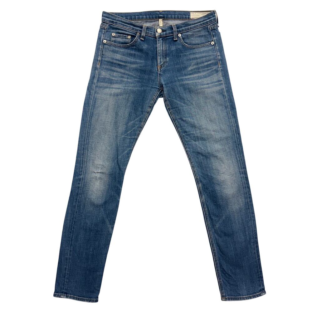Rag & Bone Dre Slim Boyfriend Jeans Low Rise Bradford Medium Wash Denim 28